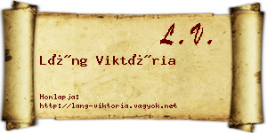Láng Viktória névjegykártya
