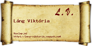 Láng Viktória névjegykártya